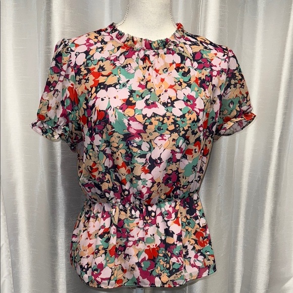 J.Crew Floral Multicolor Women's Top Size Small - Picture 1 of 7